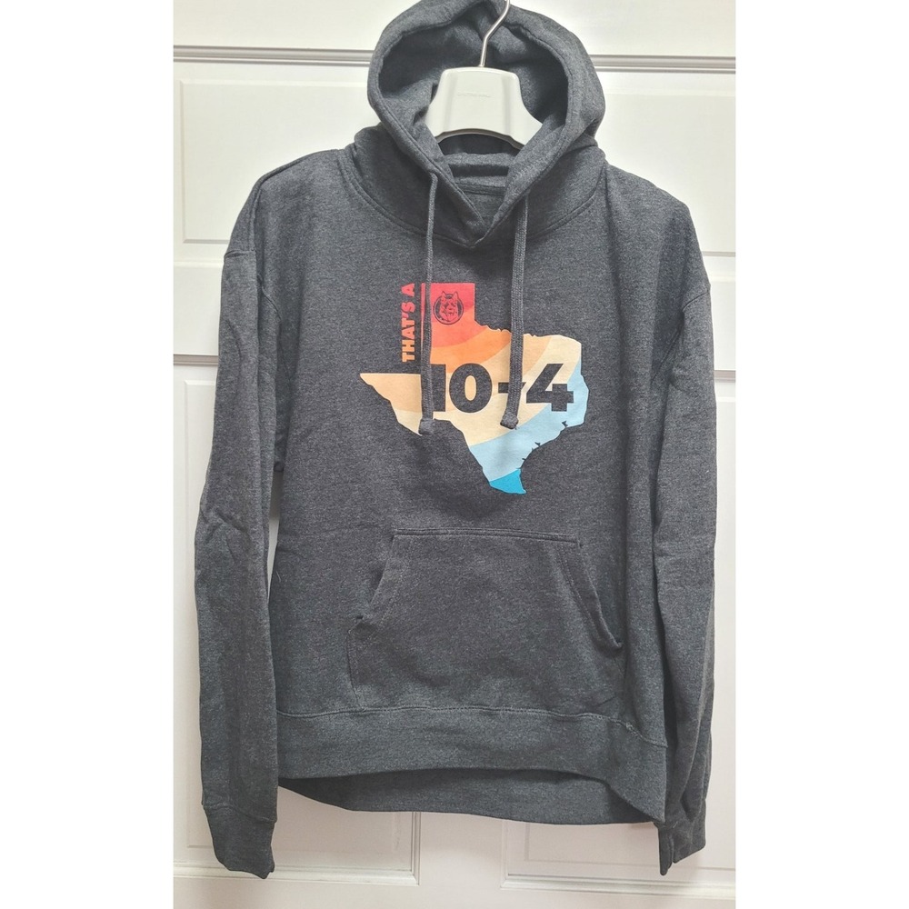 LetterKenny Texas Sized 10-4 Hoodie Sweatshirt - Heather Charcoal - L arge- NWOT